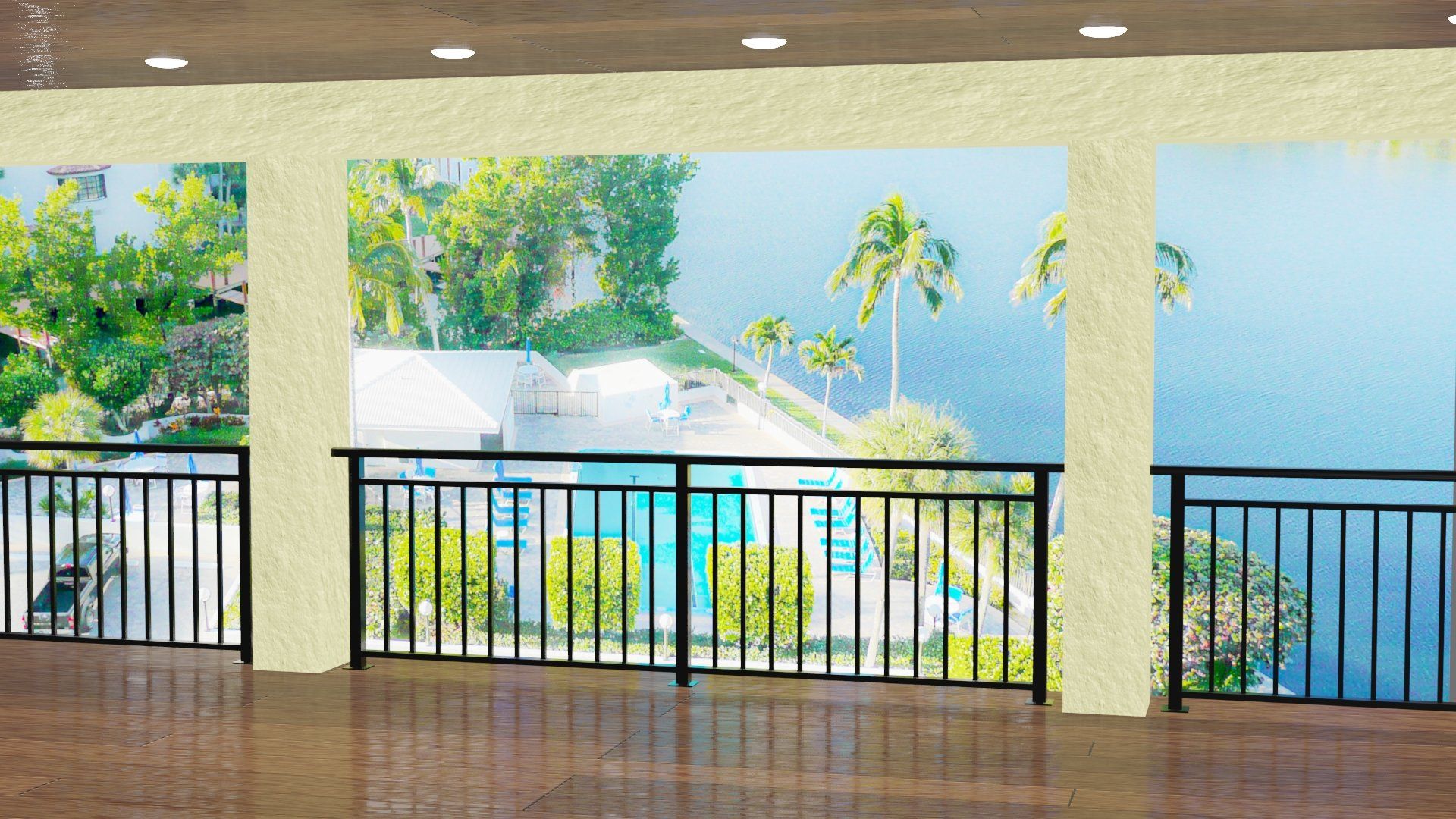 Standard vertical picket aluminum powder coated railing