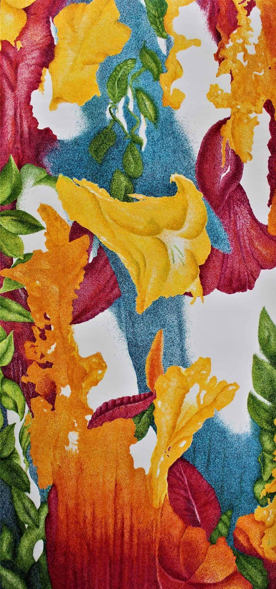 Sommervorfreude, 150x70cm, Tusche auf Zeichenkarton“ Sommervorfreude, 150x70cm, Tusche auf Zeichenkarton“