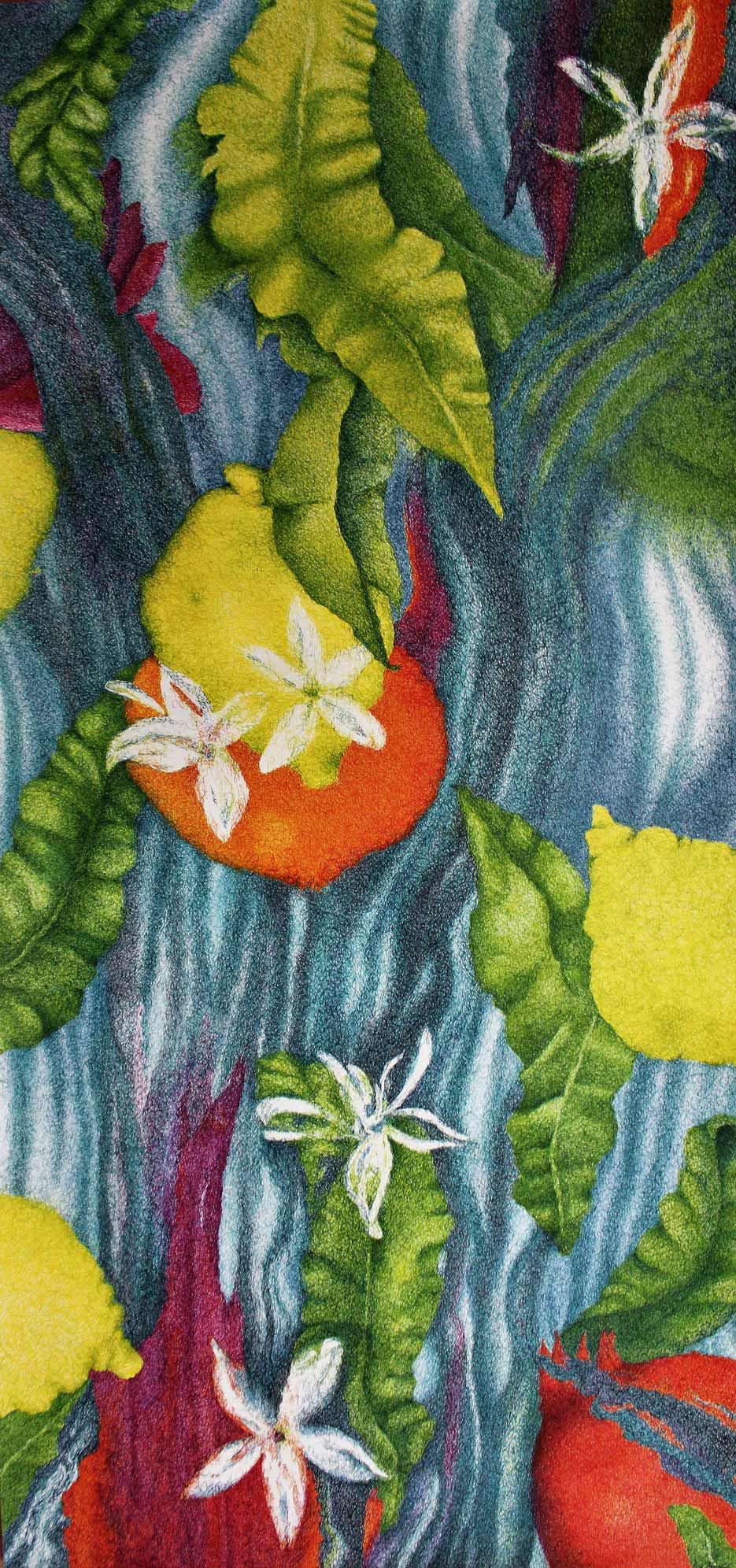 Zitrus, 150x70cm, Tusche auf Zeichenkarton“ Zitrus, 150x70cm, Tusche auf Zeichenkarton“