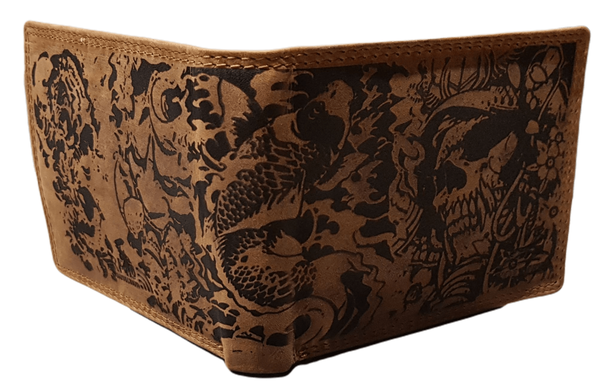 Ledergeldbörse mit Tattoo als Fotogravur