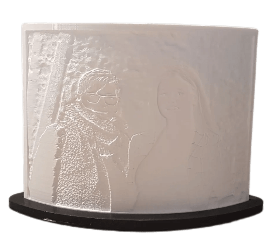 Unbeleuchtetes Lithophane mit 2 Frauen ohne Farbe