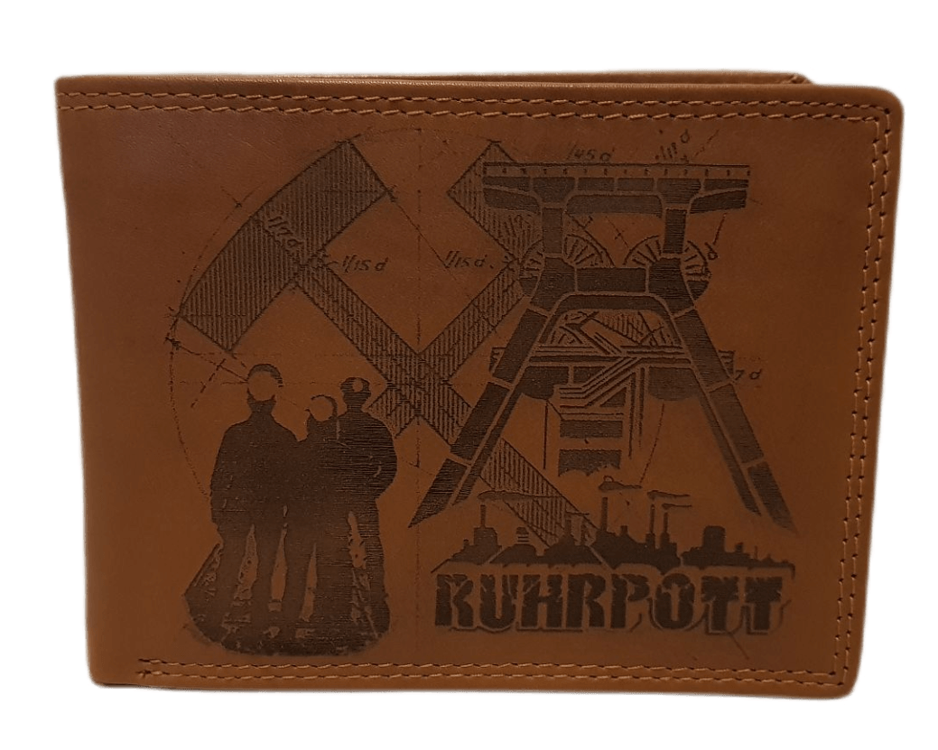 Ledergeldbörse mit Ruhrpott Fotogravur