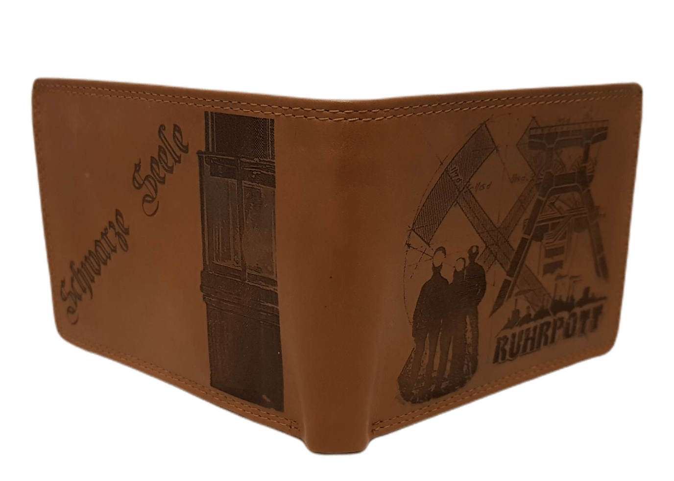Ledergeldbörse mit Ruhrpott Fotogravur