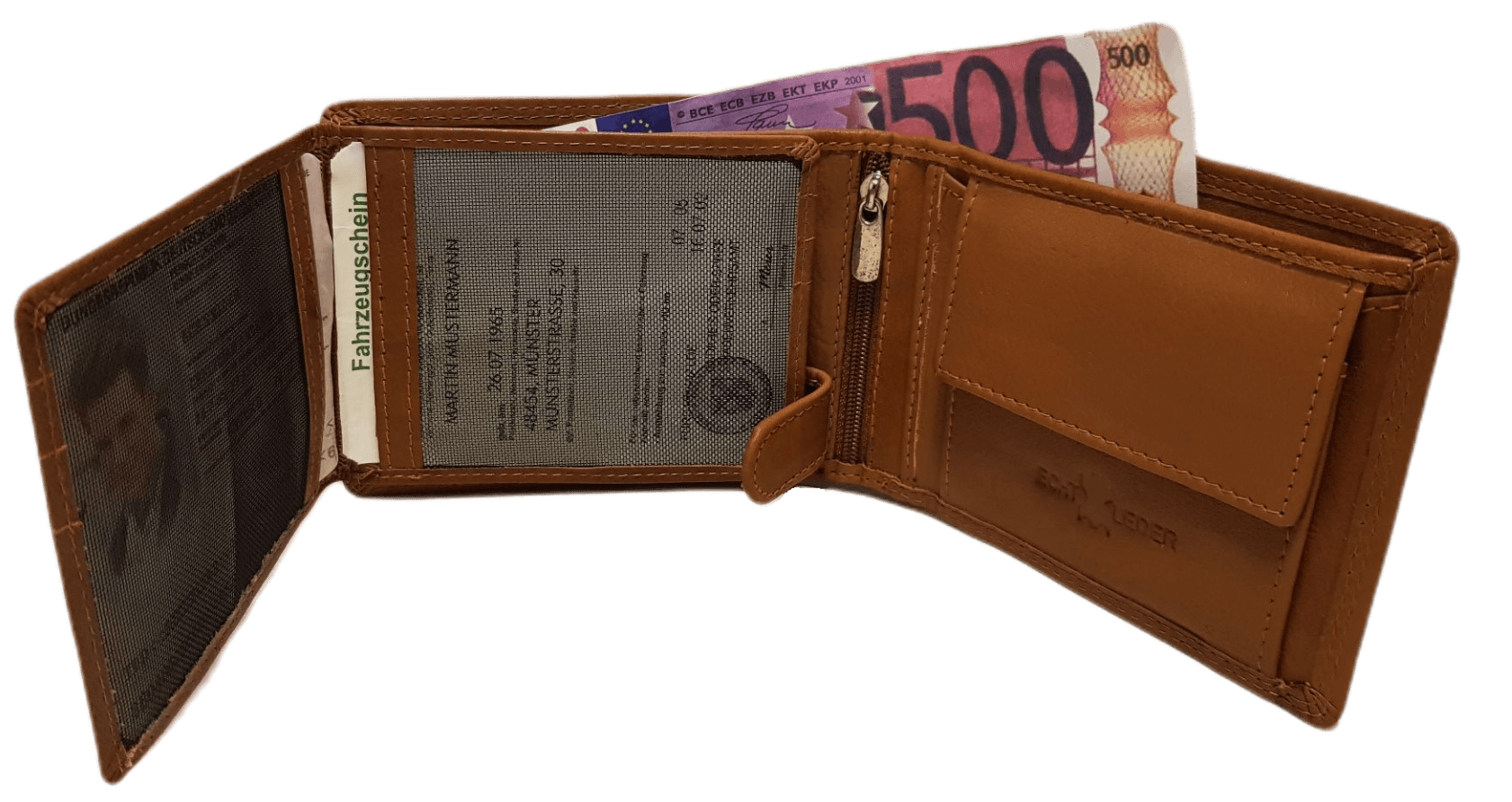 Ledergeldbörse mit Ruhrpott Fotogravur