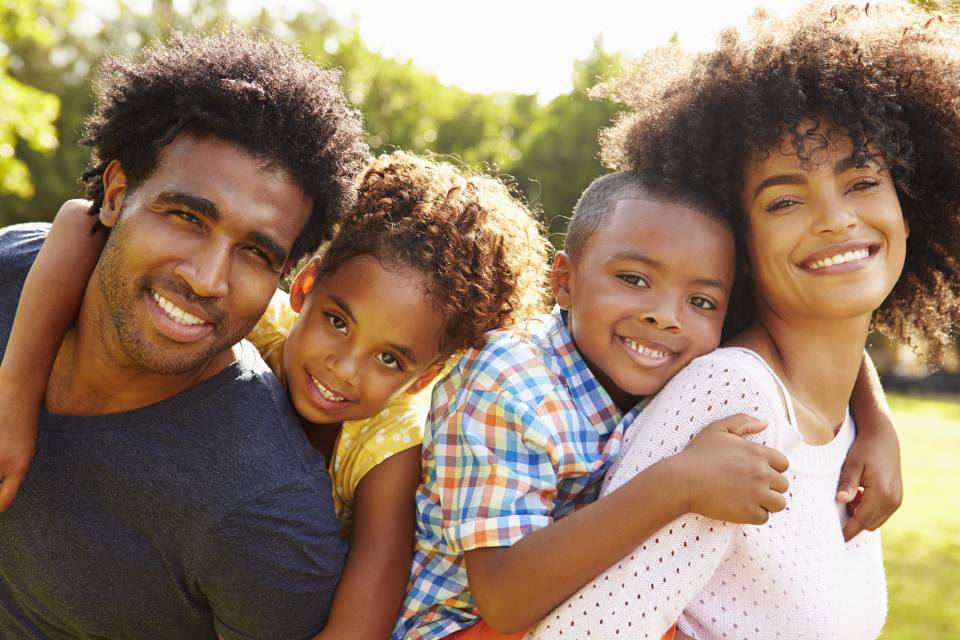 happy african american family