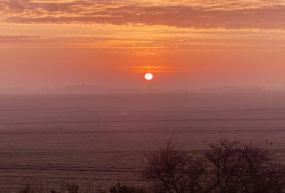 Landleben Sonnenuntergang im Oderbruch