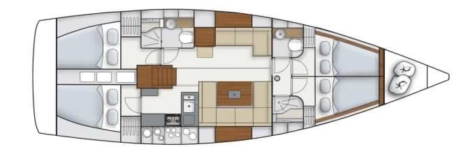 Disposizione interna barca a vela