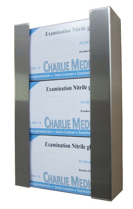 Edelstahl Halter für 3 Einweghandschuh Boxen Edelstahl Halter für 3 Einweghandschuh Boxen