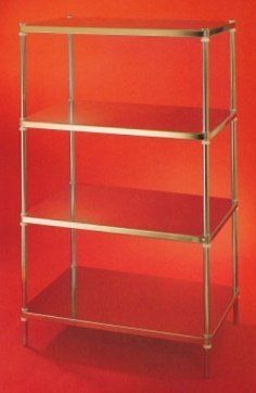 Edelstahl Regal mit glatten Böden Edelstahl Regal mit glatten Böden