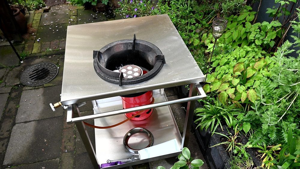 Wagen aus Edelstahl für Wokbrenner nach Maß