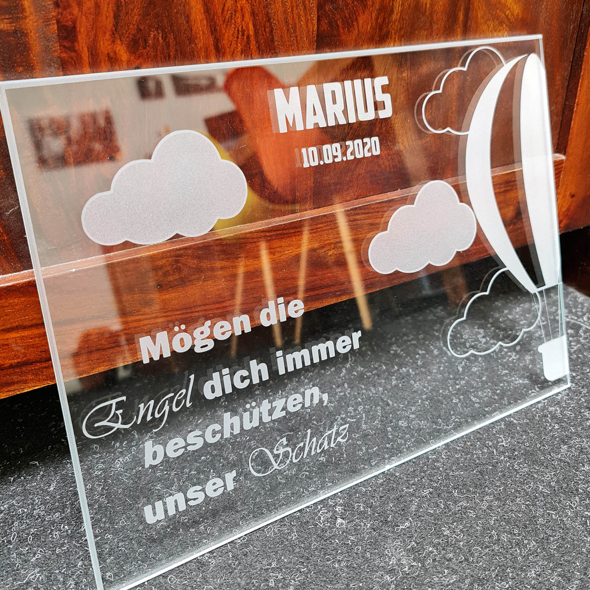 Sandstrahlen nach Wunsch Personalisiertes Geschenk