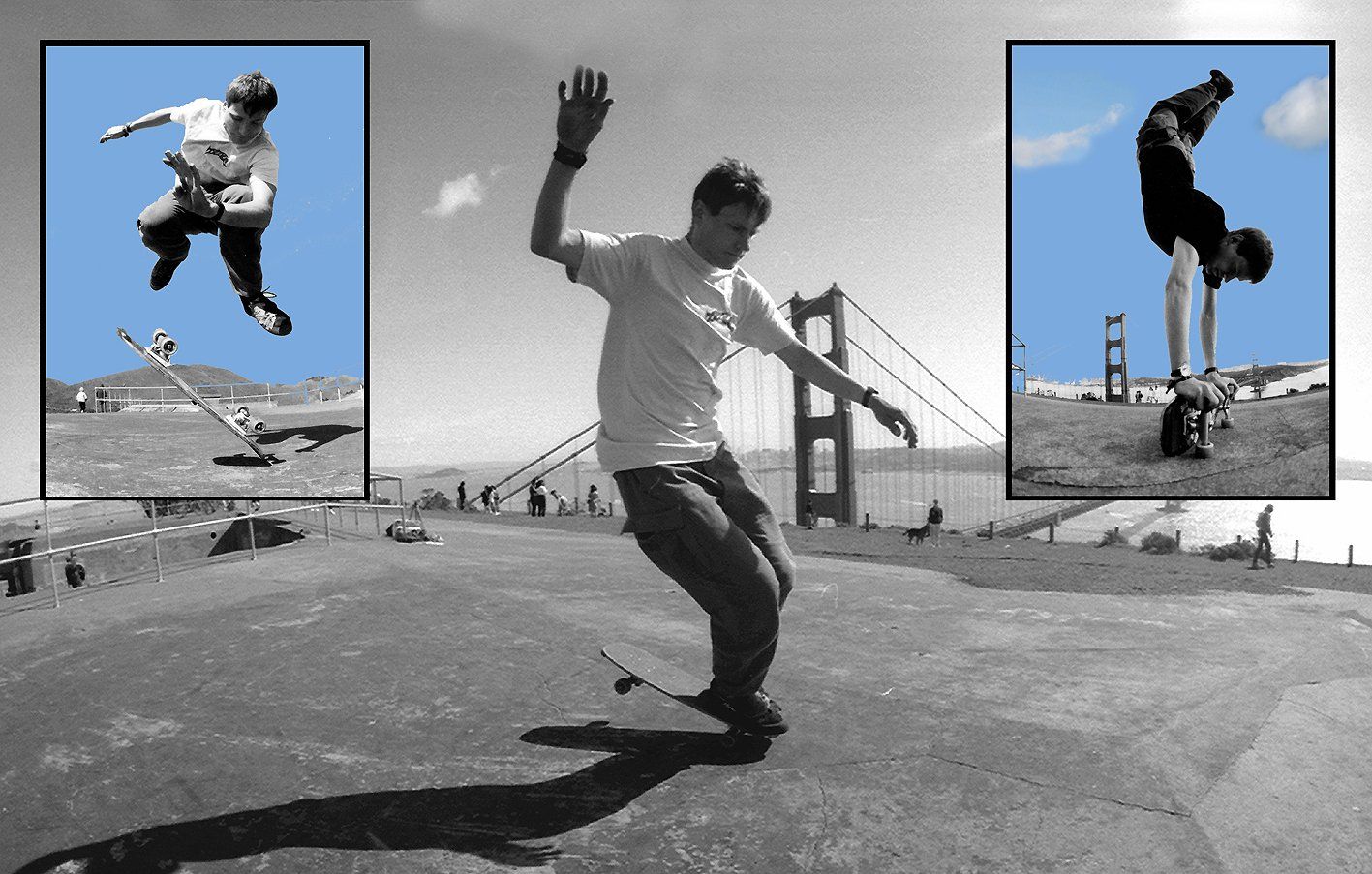 Skateboard Training in San Francisco. Freestyle Skateboarding, Guenter Mokulys, 1991.