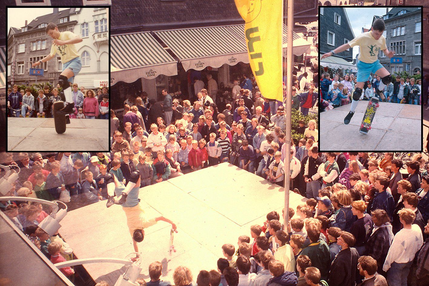 Skateboard Show in Oberhausen. Freestyle Skateboarding, Guenter Mokulys, 1989.