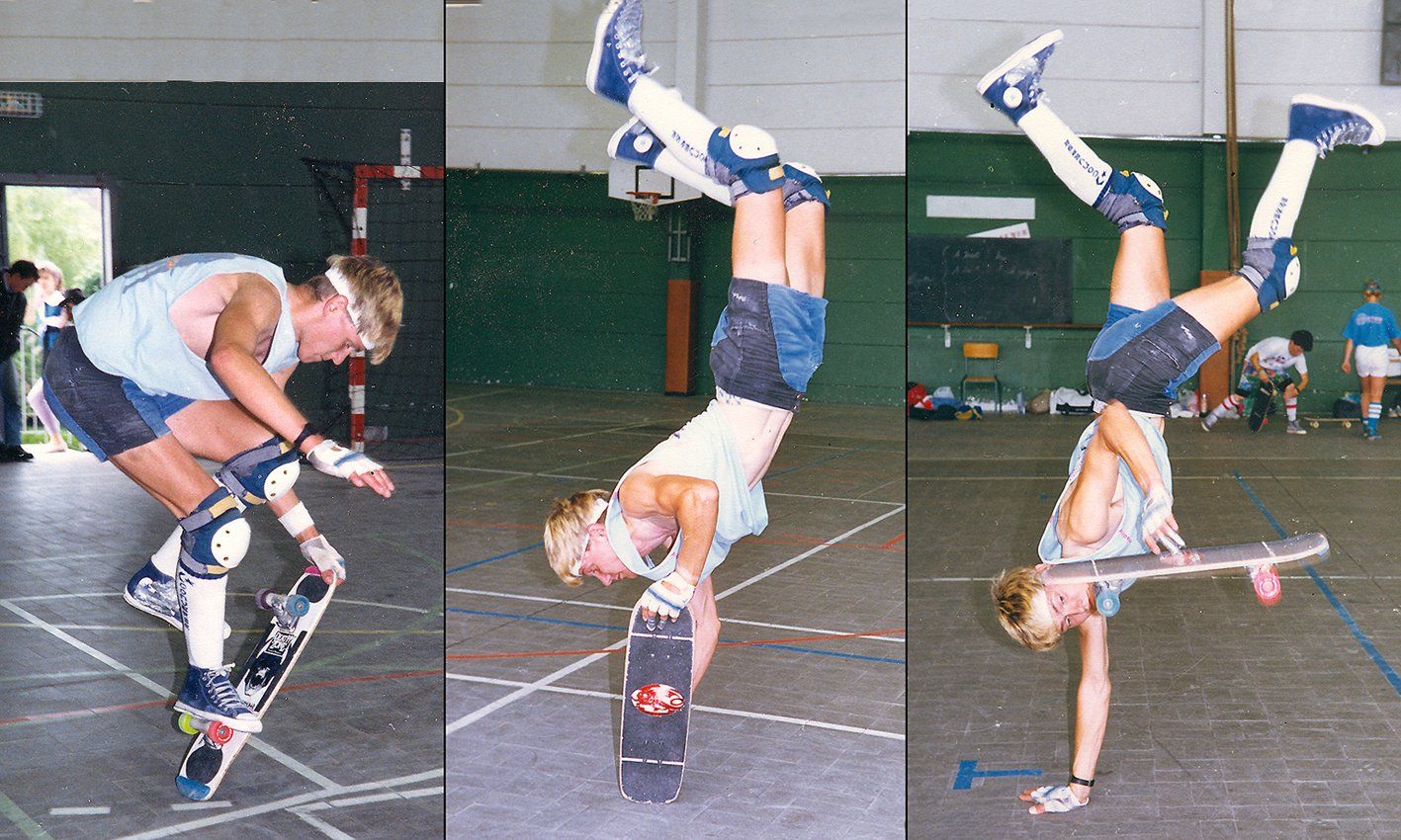 Verschiedene Skateboard Tricks, Freestyle Skateboard, Guenter Mokulys, 1988.