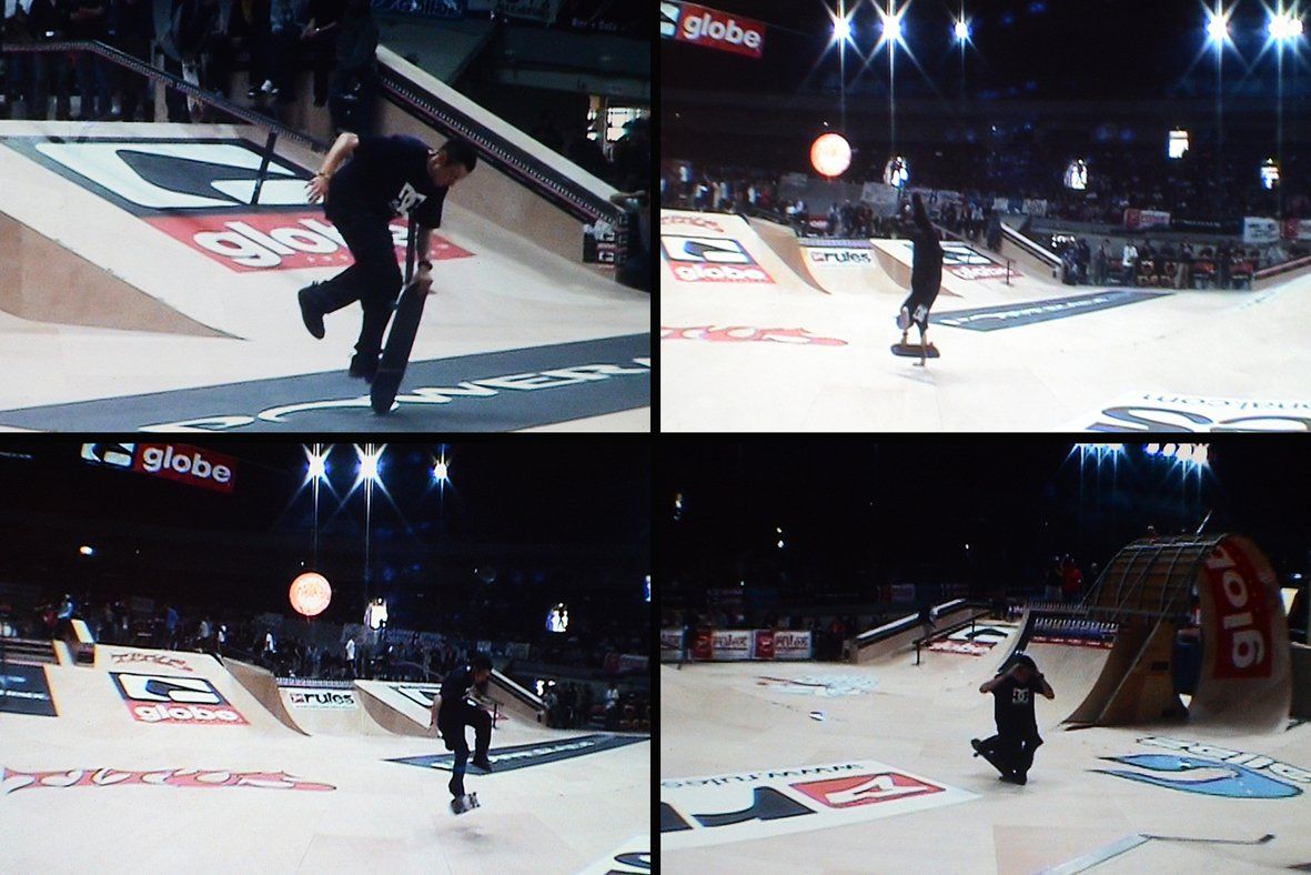 Skateboard Show in der Westfalenhalle Dortmund. Freestyle Skateboarding, Guenter Mokulys, 2004.