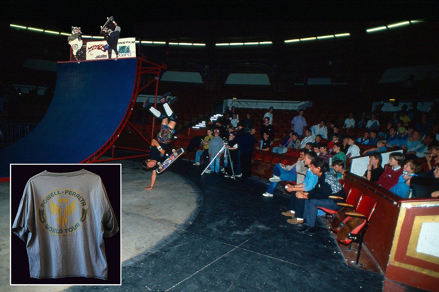Skateboard Show mit dem Tem: Bones Brigade, Powell Peralta. Freestyle Skateboarding, Guenter Mokulys, 1989.