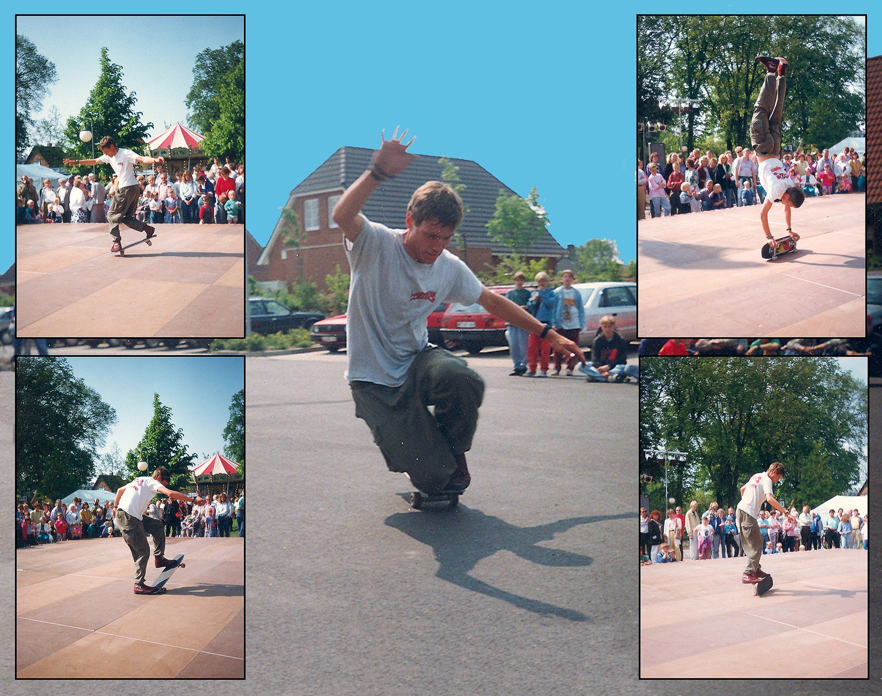Skateboard Show in Flenzburg. Freestyle Skateboarding, Guenter Mokulys, 1991.
