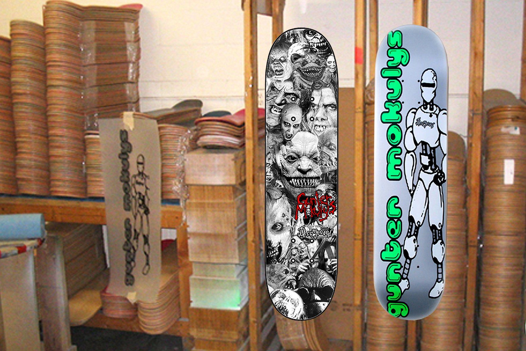 Pro-Model von Decomposed Skateboards. Freestyle Skateboarding, Guenter Mokulys, 2006.