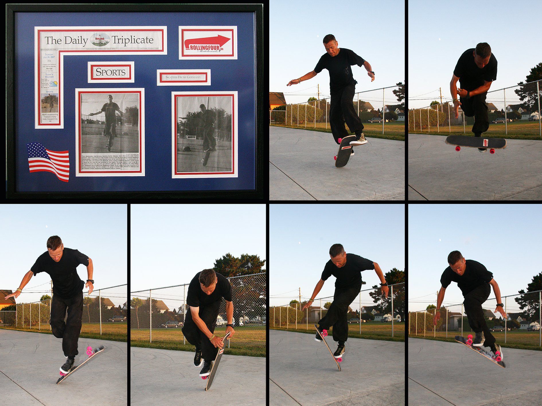 Training, Crescent City, Californien. Freestyle Skateboarding, Guenter Mokulys, 2007.