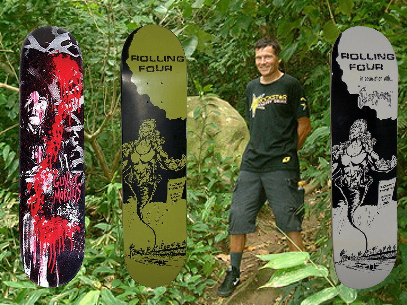 Skateboard Pro-Model von Decomposed Skateboards. Skateboard Contest. Freestyle Skateboarding, Guenter Mokulys, 2008.