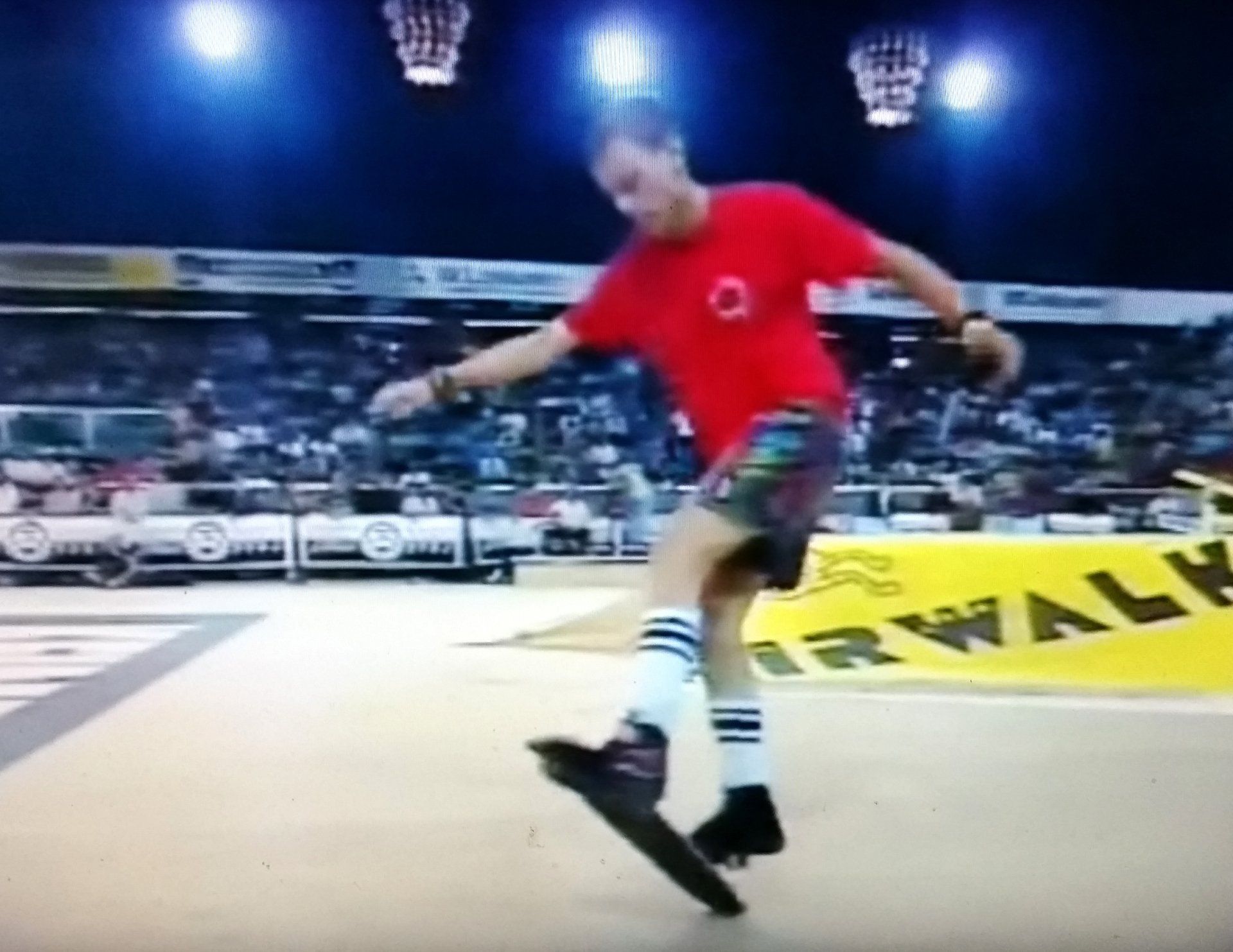 Weltmeisterschaft in Münster. 1te Platz bei den Profis, Guenter Mokulys. Freestyle Skateboarding. 1991.