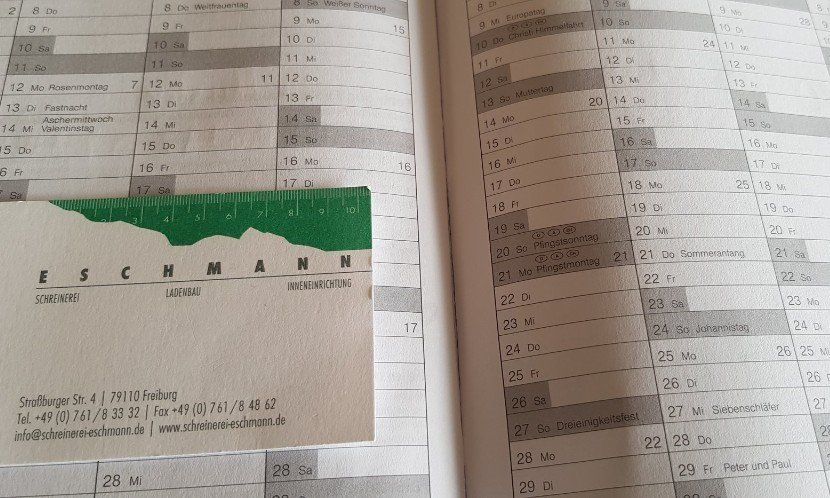 Terminplan Schreinerei Eschmann