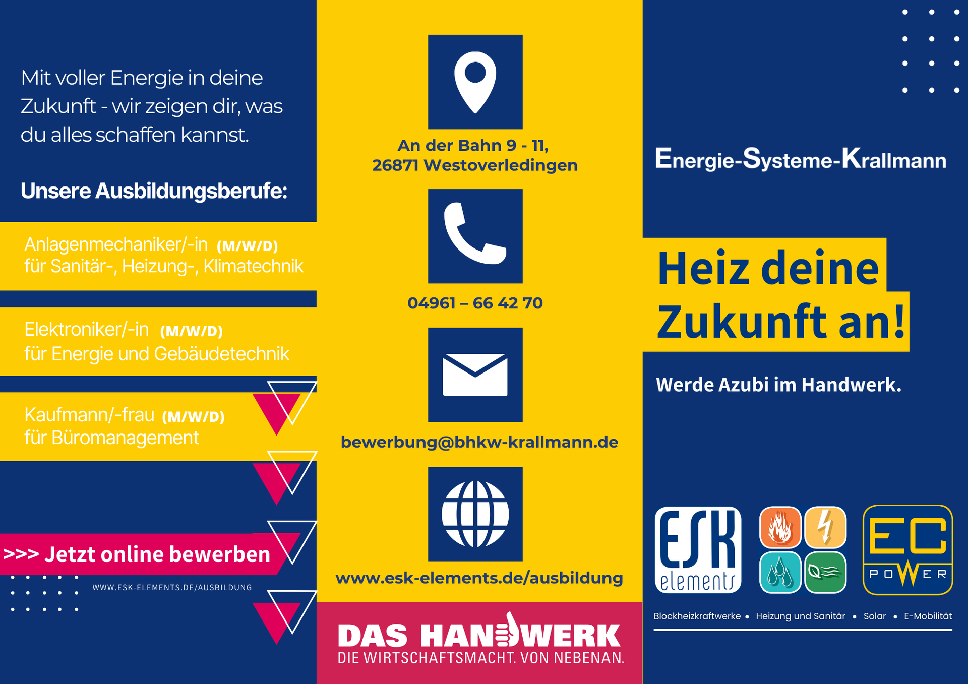 Ausbildungsflyer Energie-Systeme-Krallmann Azubi