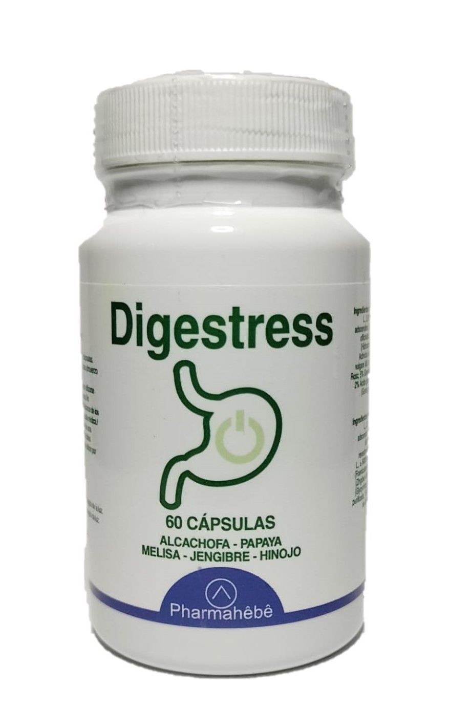 DIGESTRESS De utilidad para lograr un efecto facilitador en la digestión de las grasas, así como de comidas copiosas y/o pesadas. Contribuye a la eliminación de los gases y mantener una buena higiene hepatobiliar.