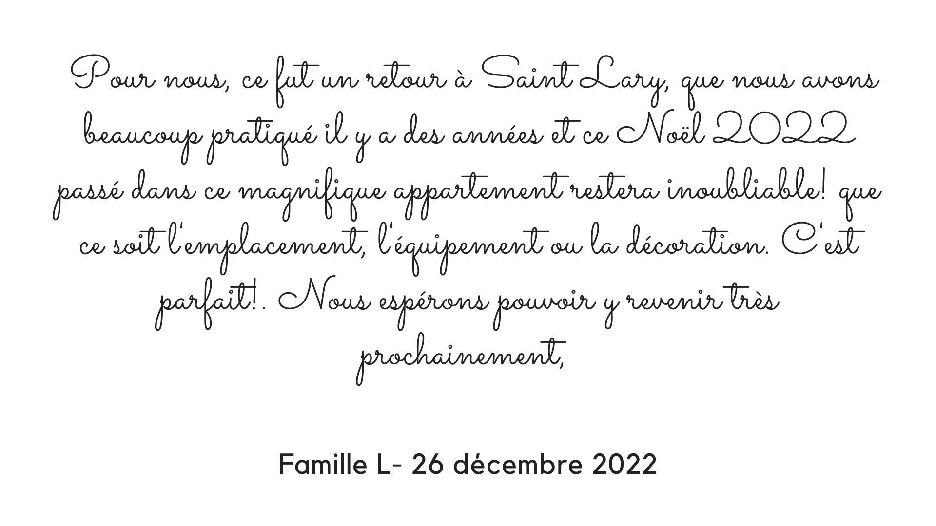 Avis client sur appartement 4⭐ L’Appart de Lary à Saint-Lary Soulan, séjour hiver et cure thermale