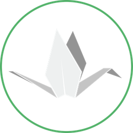 origami crane logo