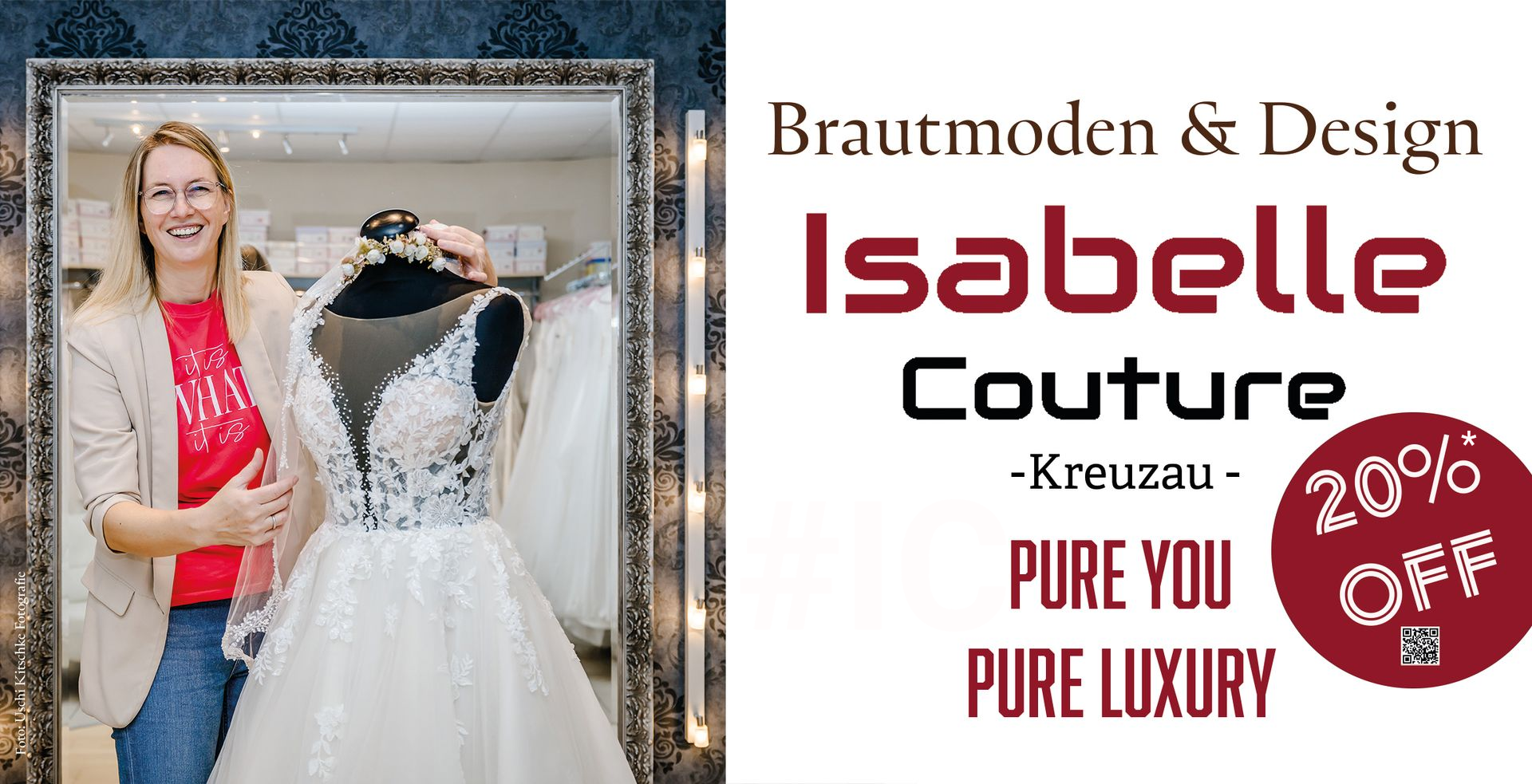 20% Rabatt auf alle Brautkleider bei Isabelle Couture in Kreuzau Düren