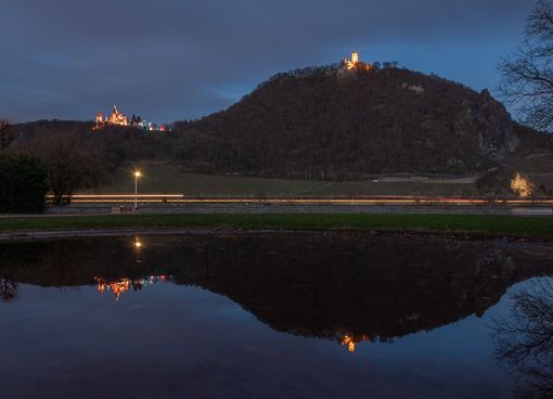 Schlossleuchten Schloss Drachenburg und Drachenfels