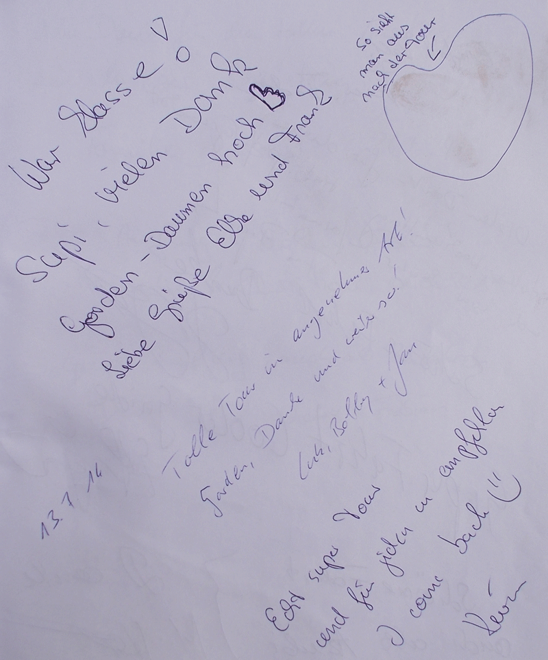 Gästebucheintrag QUADraTOUR 13072014