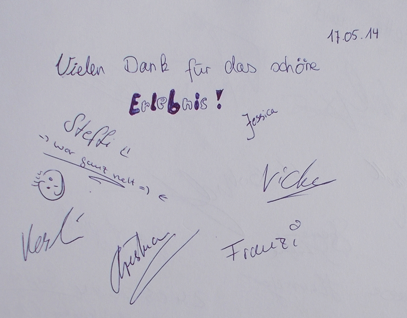 Gästebucheintrag QUADraTOUR 17052014