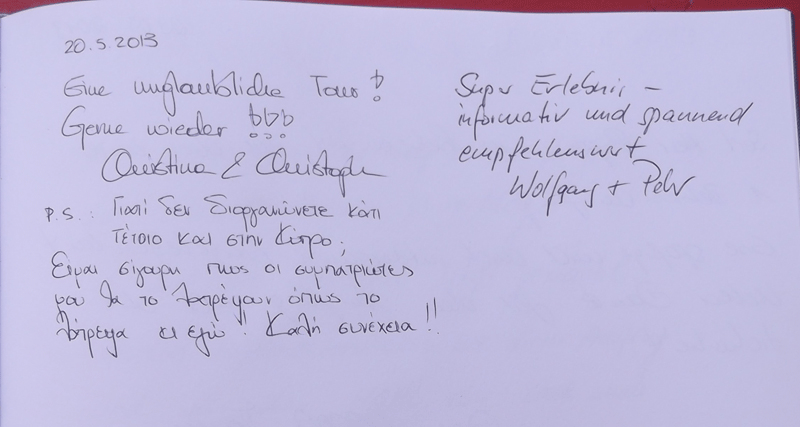 Gästebucheintrag QUADraTOUR 20052013