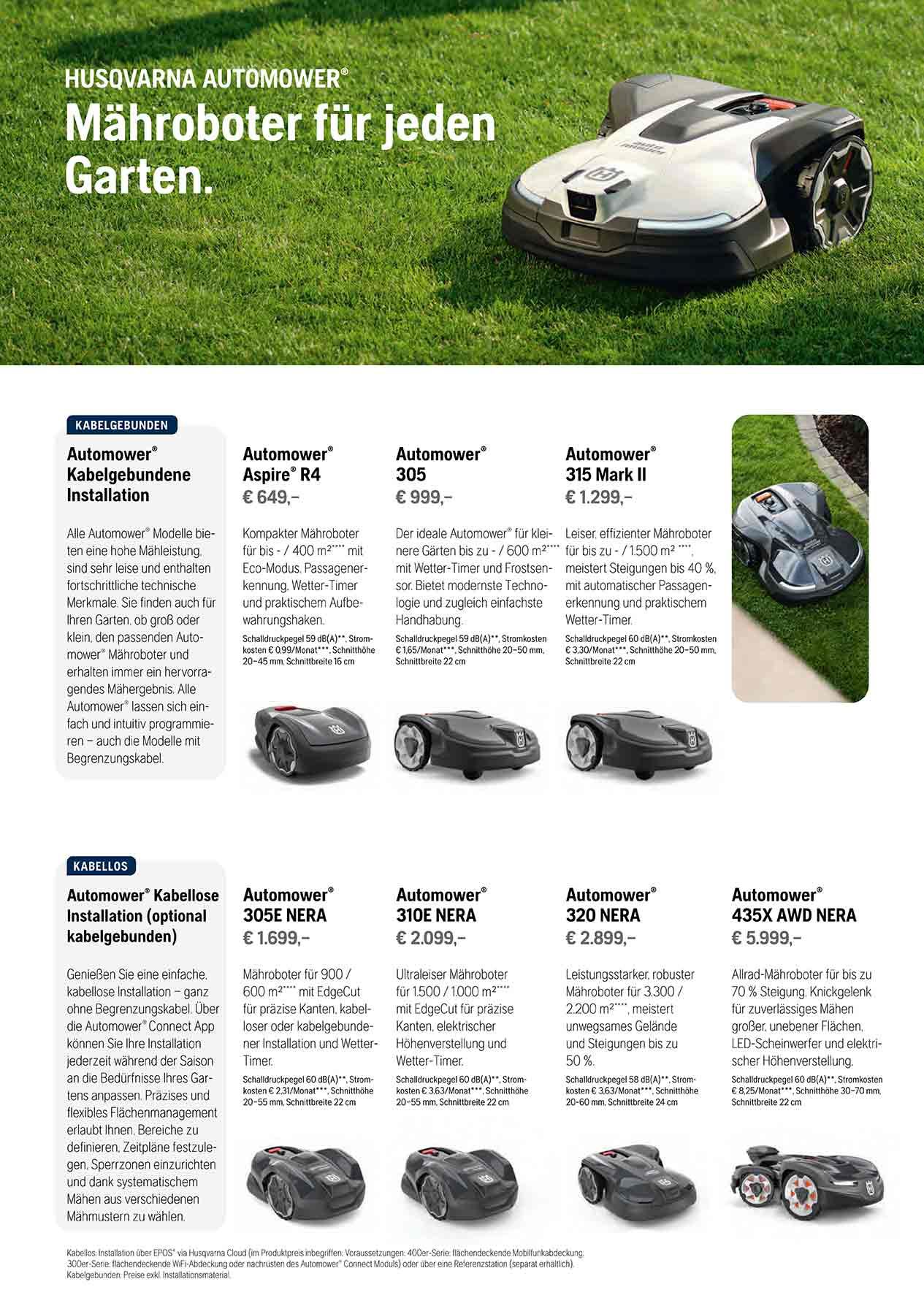 Die neuen Automower Modelle