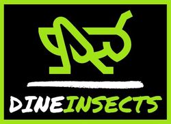 Logo von dineinsects.de. Die Nr.1 Website für Entomophagie, Speiseinsekten,  Insekten essen und kaufen.