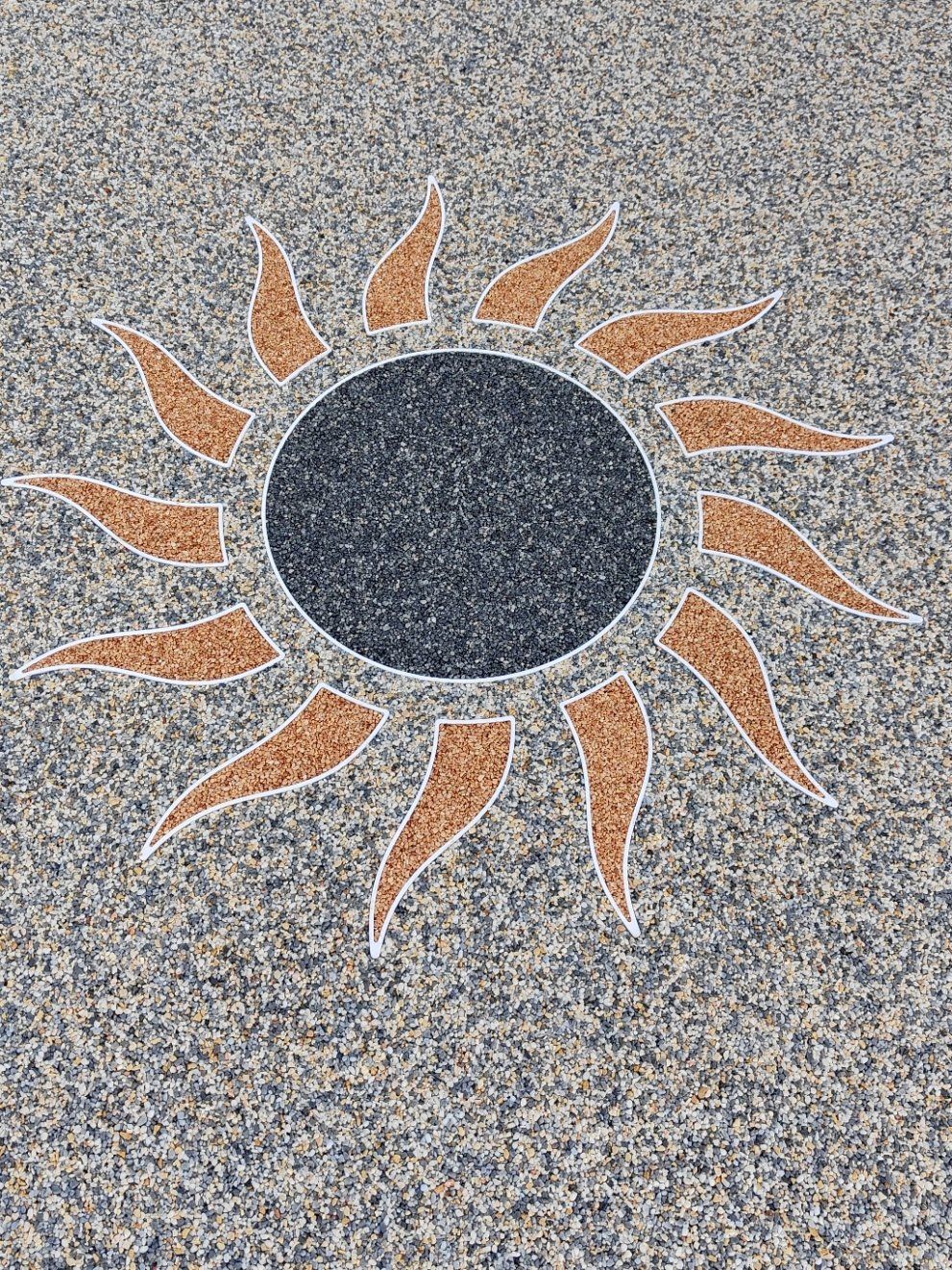 motif soleil en moquette de pierre