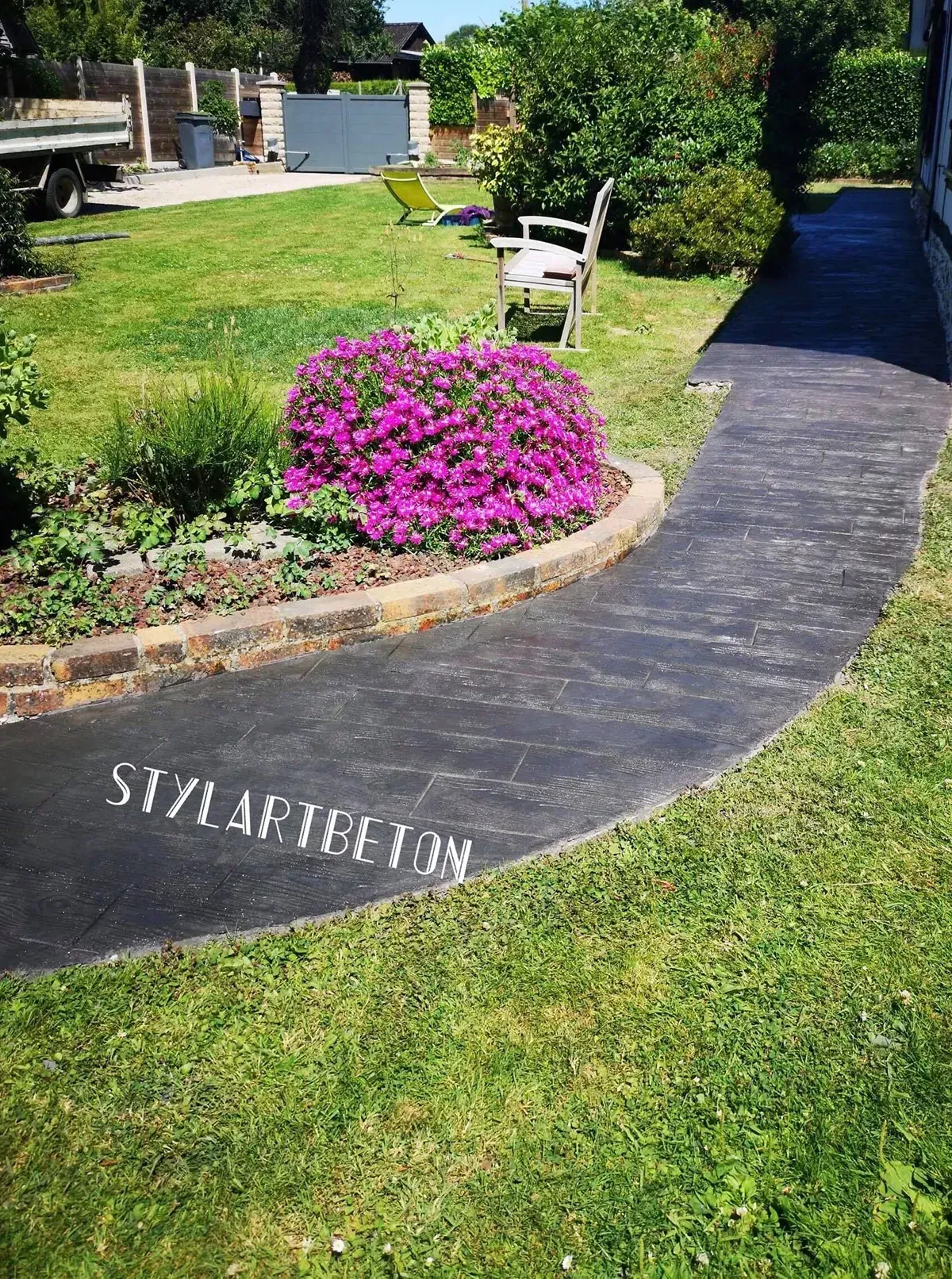 Béton imprimé imitation bois