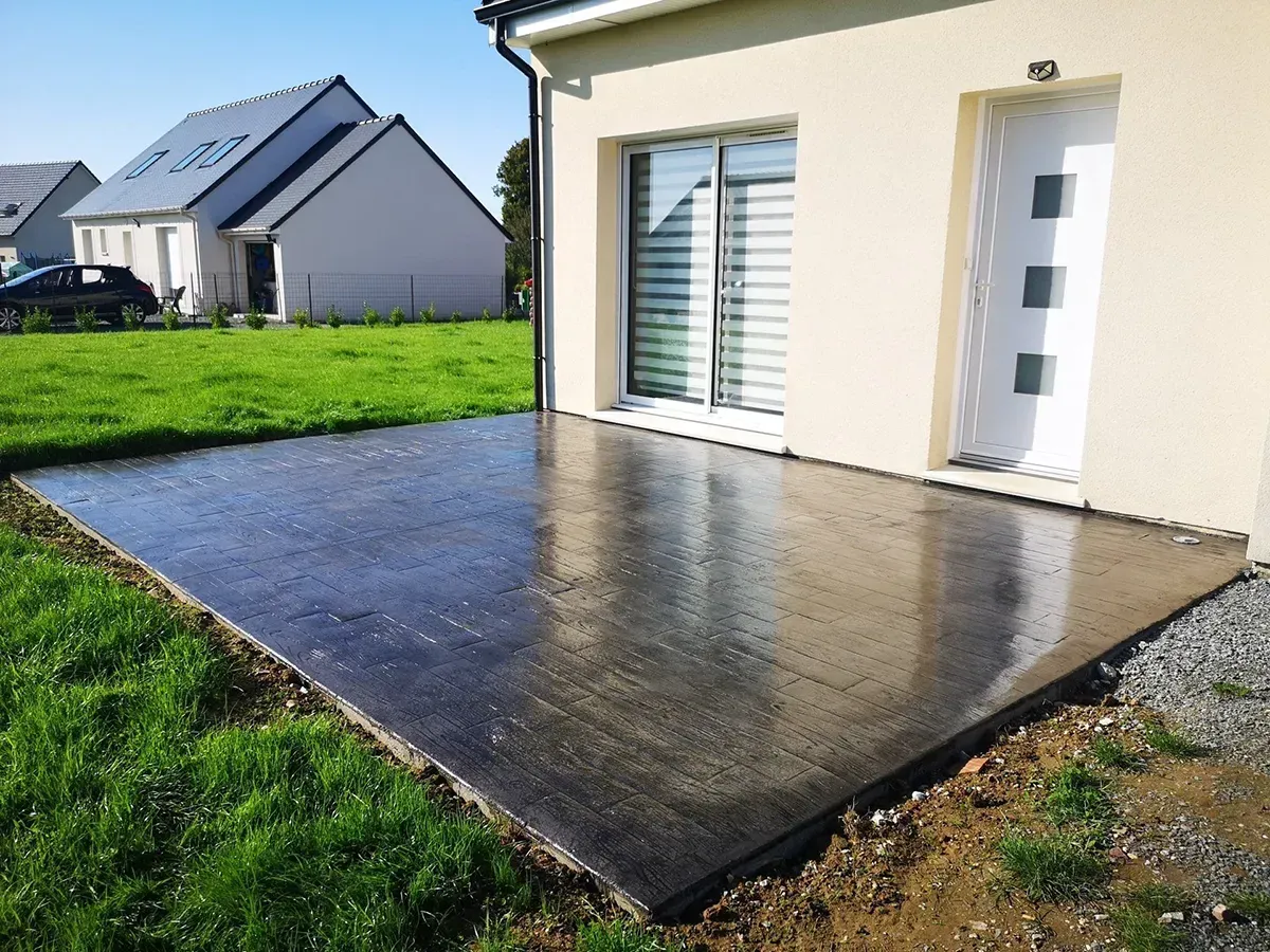 Béton imprimé imitation bois