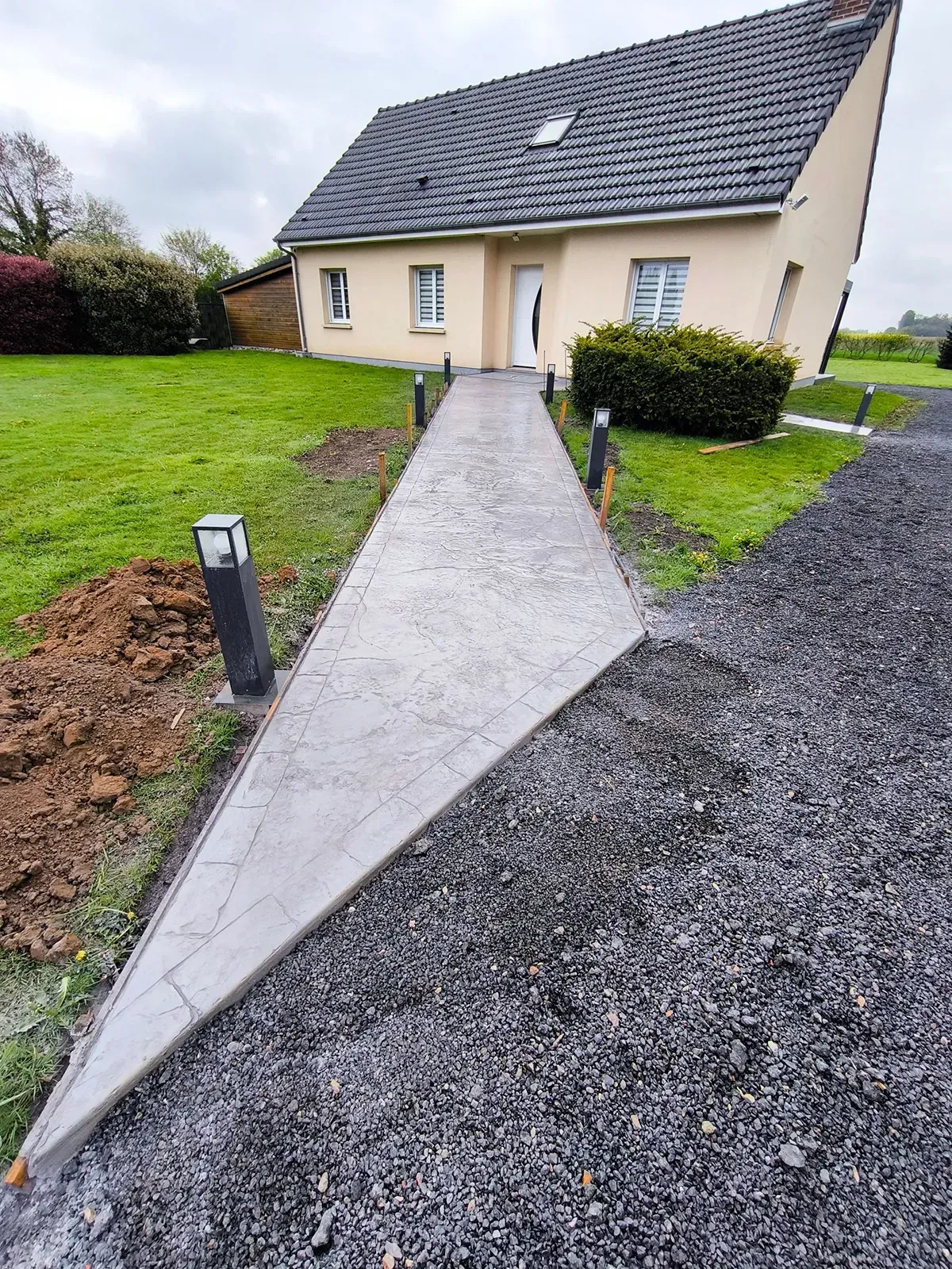 Béton imprimé imitation pierre
