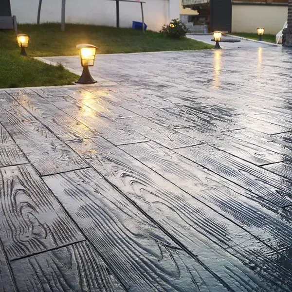 terrasse béton imprimé en Normandie