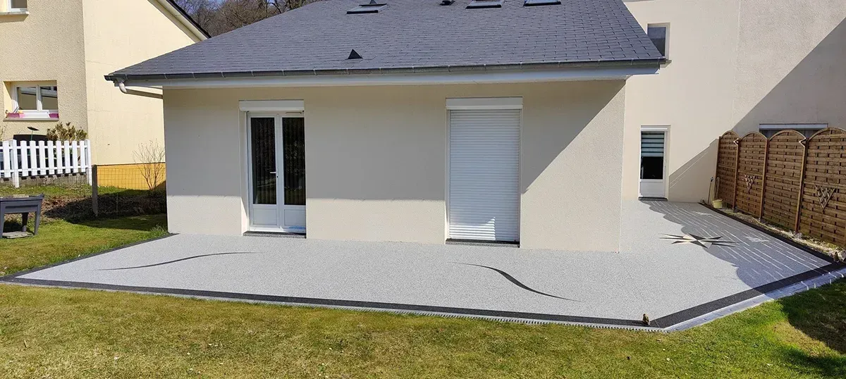 terrasse moquette de pierre Normandie