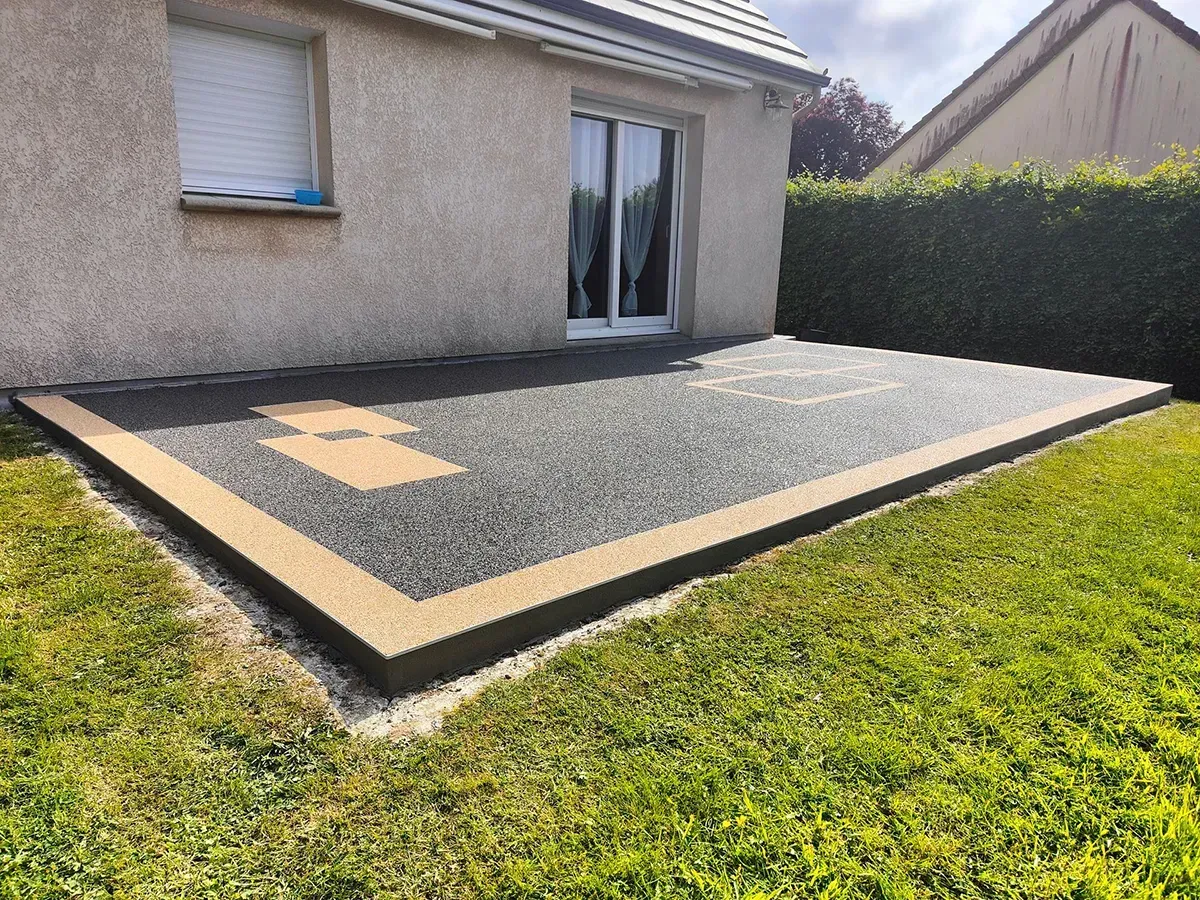 terrasse moquette de pierre Normandie