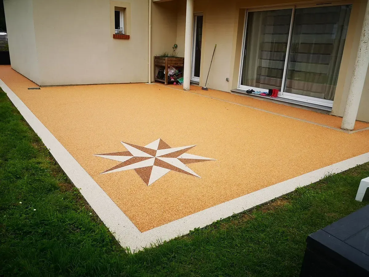 terrasse moquette de pierre Normandie