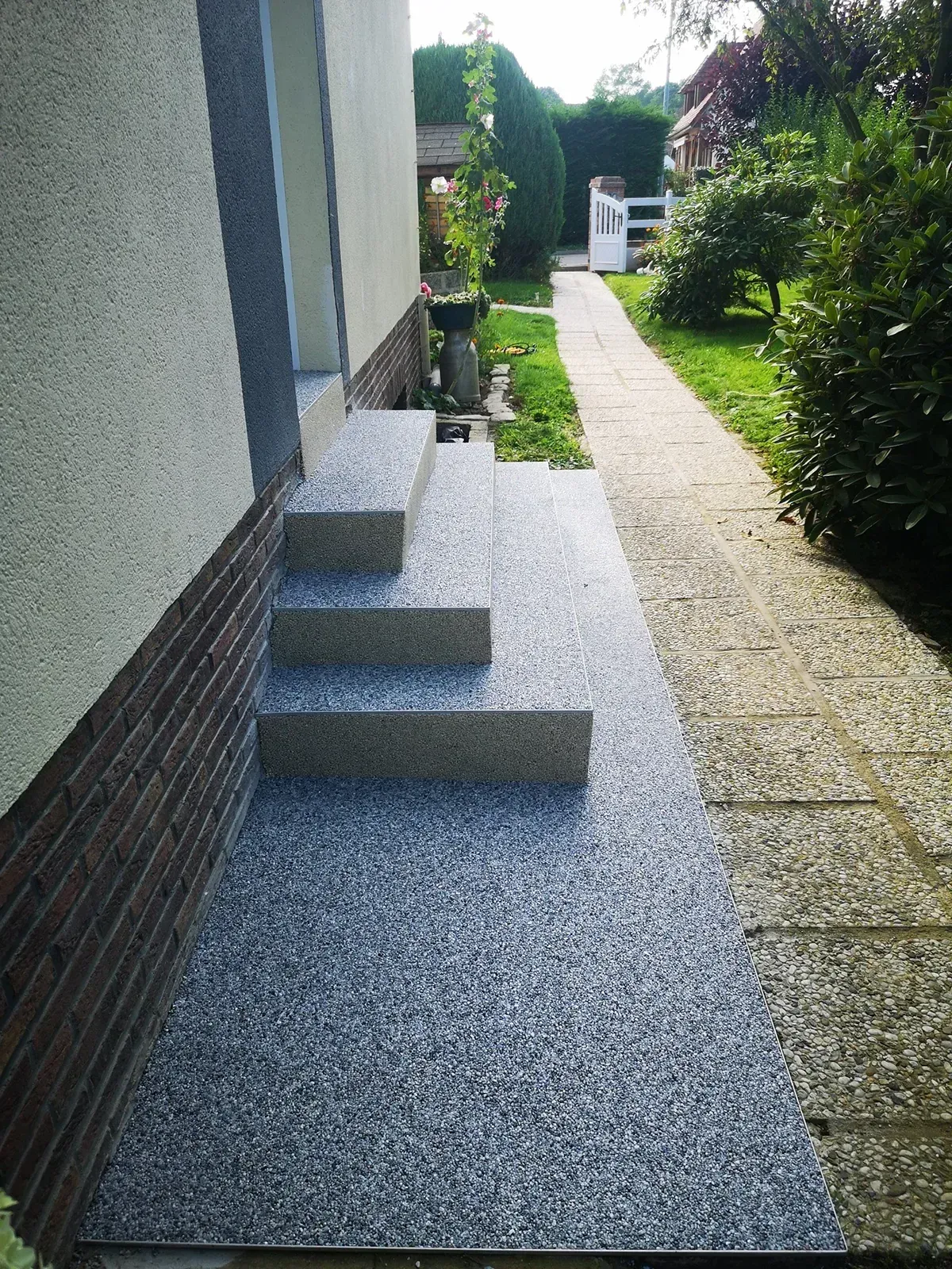 terrasse moquette de pierre Normandie