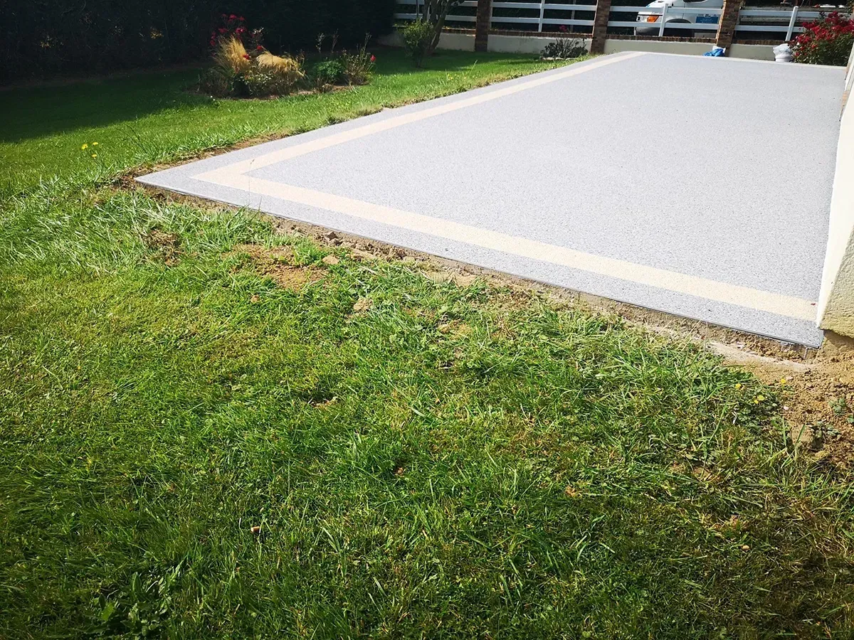 terrasse moquette de pierre Normandie