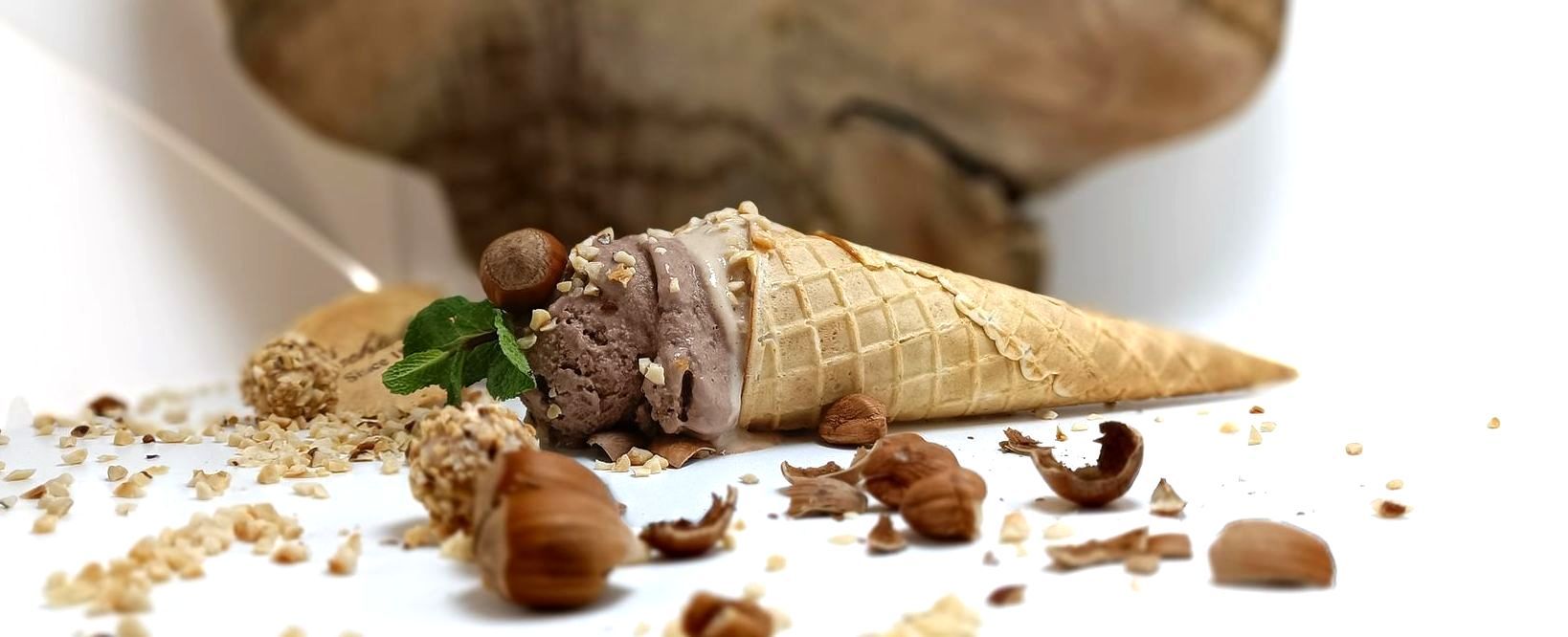 100% Haselnuss! Haselnusspaste. Haselnusseis. Bestes Haselnusseis.