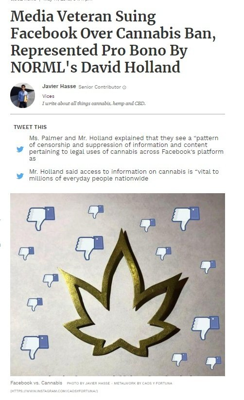 cannabis advocacy suing facebook cannabis