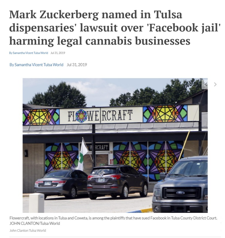 cannabis advocacy facebook lawsuit cannabis disepnsaries suing